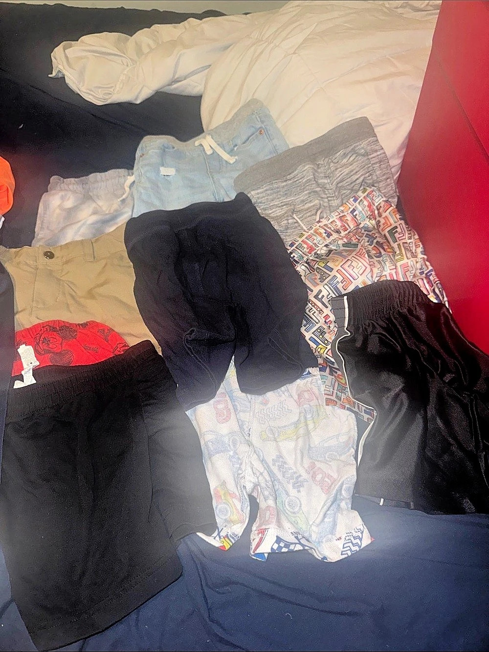 Boys size 4 clothing lot 10 pair of shorts, one pair of pants